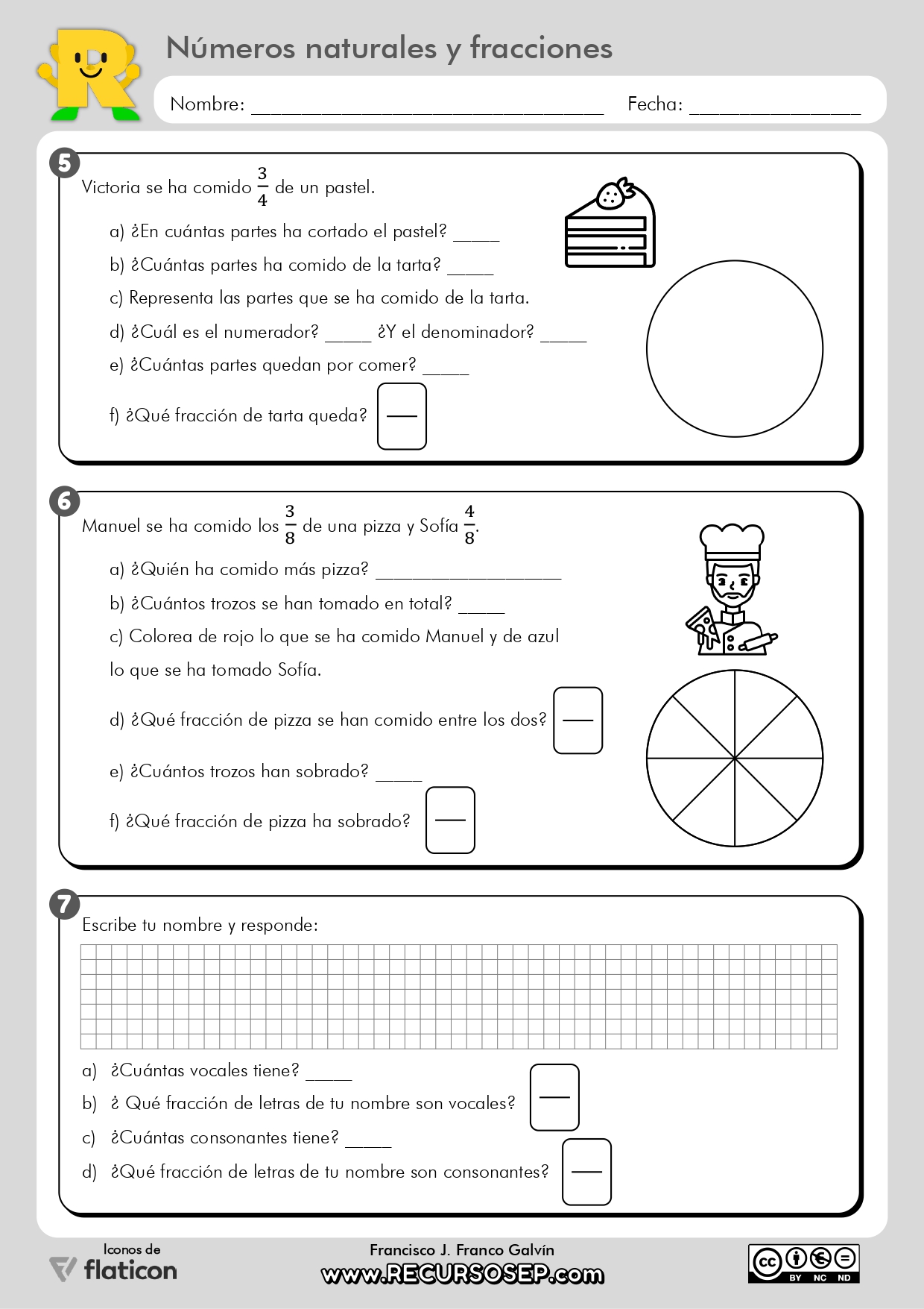 Actividades Fracciones Primaria Recursosep Page